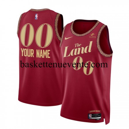Maillot Basket Cleveland Cavaliers Personnalisé Nike 2023-2024 City Edition Rouge Swingman - Homme